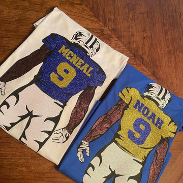 🏈Shine On Game Day - Custom Glitter Football Player Sweatshirt Hoodie T-Shirt