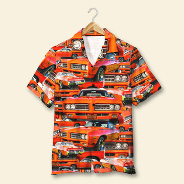 Custom Photo Muscle Car Seamless Pattern Hawaiian Shirt