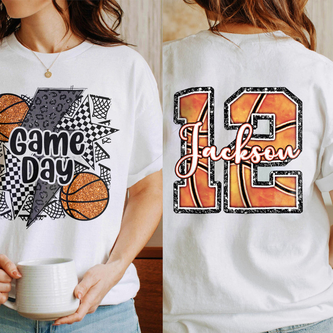 Personalized Game Day Basketball Family Cheer Shirt
