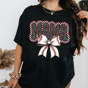 Personalized Mama Baseball Bow Shirt