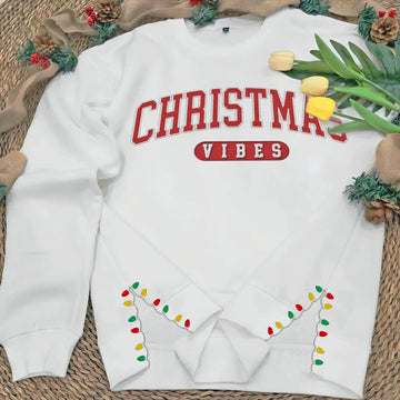 Christmas Vibes Side Lights Cut-Out Sweatshirt