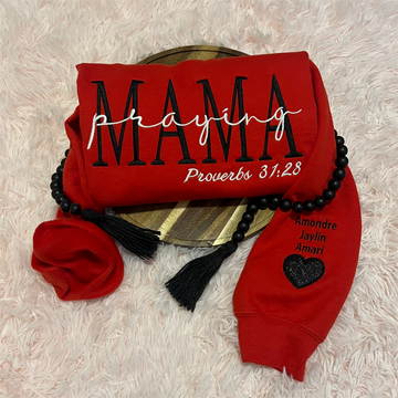 Personalized Praying Mama Embroidered T-Shirt/Sweatshirt