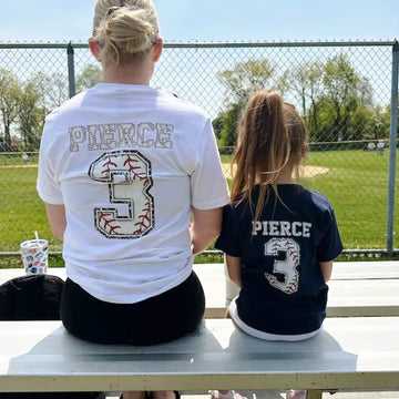 Personalized Baseball Two-Sided T Shirt With Custom Number And Name - Baseball Mom Tee Baseball Team Shirt