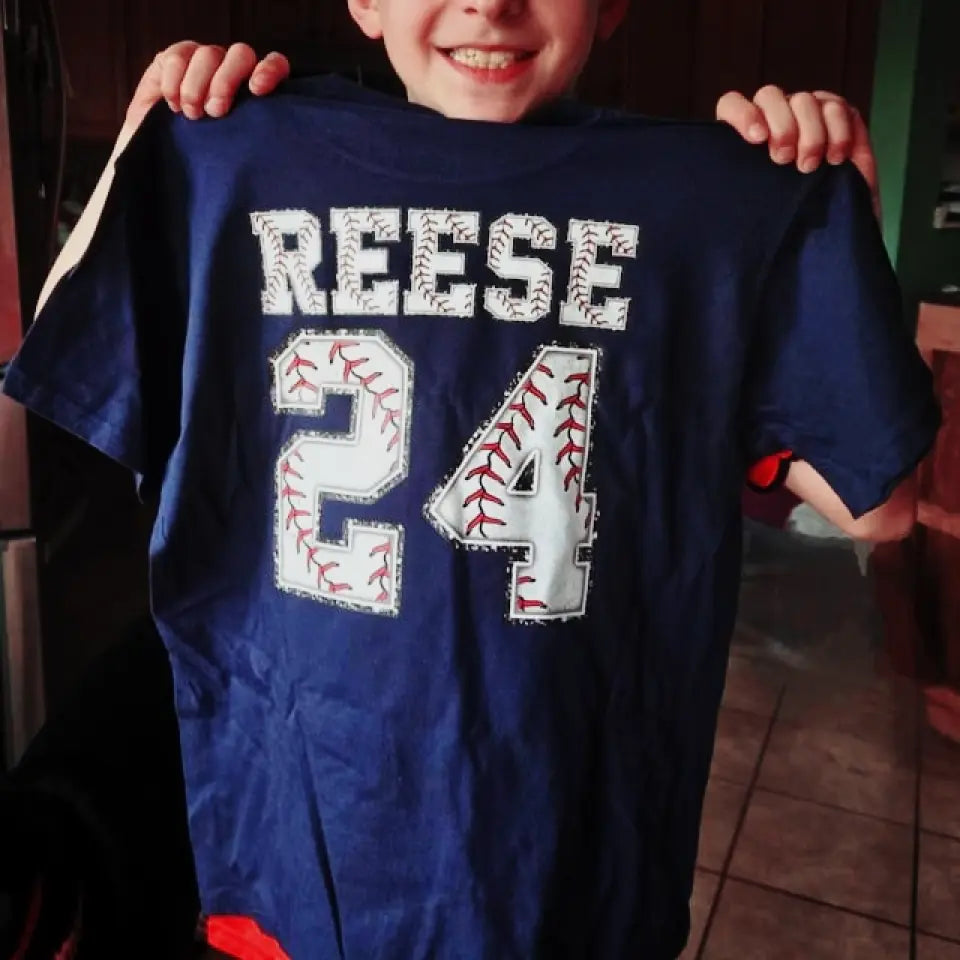 Personalized Baseball Two-Sided T Shirt With Custom Number And Name - Baseball Mom Tee Baseball Team Shirt