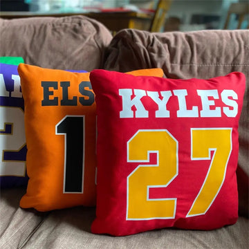 Personalized Pillow - Sports Name Number Athlete Bedding Room Decor For Students Senior