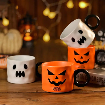 Halloween Pumpkin Mug Set - Cute Creative Halloween Gift
