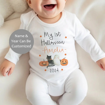 Personalised First Halloween Day Baby Onesie Sleepsuit