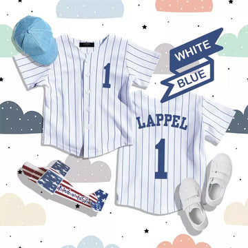 Personalized Kids Pinstripe Baseball/Softball Jersey - Custom Kids Baseball Jersey