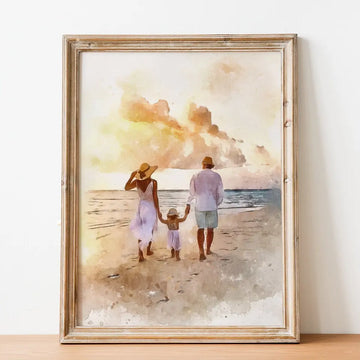 Free shipping✈️Custom Watercolor Painting From photo - Personalized Canvas Wall Art