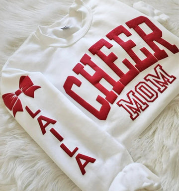 Personalized Puff Printing Cheer Mom sweatshirt