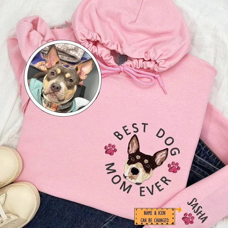Custom Embroidered Best Dog Mom Ever Sweatshirt/Hoodie