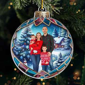Custom Photo Christmas Ball Acrylic Ornament
