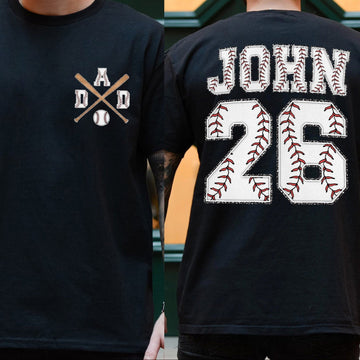 Custom Baseball Dad Shirt - Two-sided Baseball Shirt for Dad