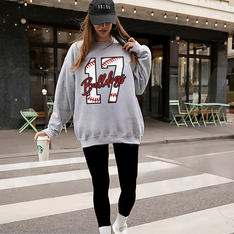 Custom Baseball Number Sweatshirt - For Baseball Mom Baseball Fan