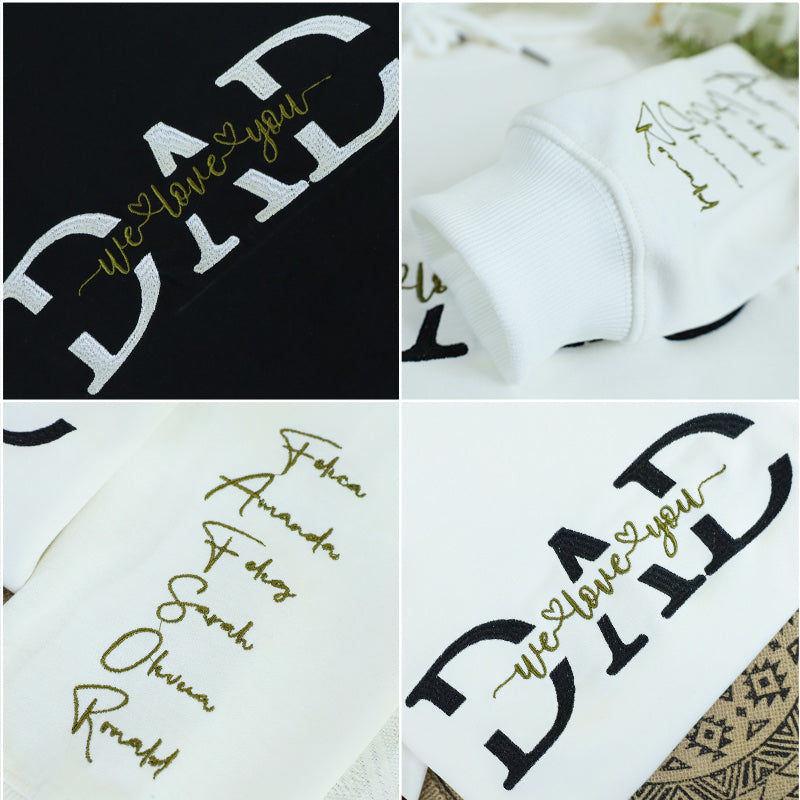 Dad Embroidery Personalized Hoodie T-Shirt Gift