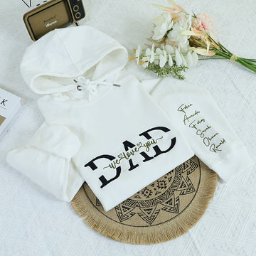 Dad Embroidery Personalized Hoodie T-Shirt Gift