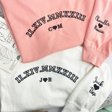 Custom Embroidered Roman Numeral Crewneck