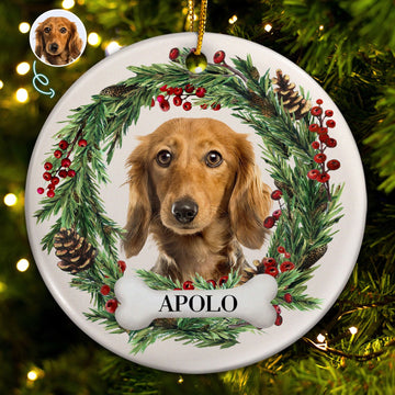 Christmas Pet Lover Gift - Personalized Photo Ceramic Christmas Ornament