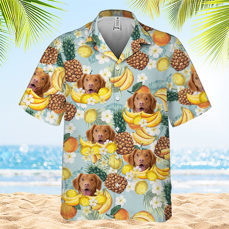 Tropical Fruit Pattern - Dog & Cat Personalized Custom Unisex Hawaiian Shirt