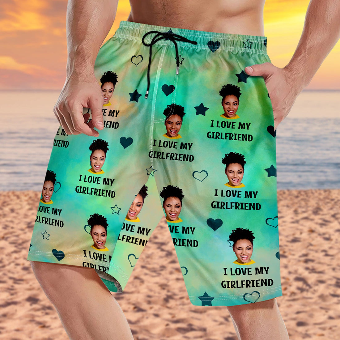 Personalized Photo Unisex Beach Shorts