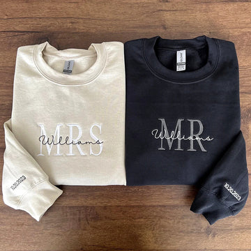 Custom Embroidered Mrs. Sweatshirt