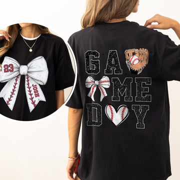 Custom Baseball Softball Basketball Mom Shirt - With Kids Name & Jersey Number