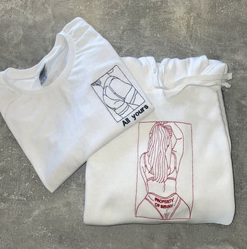 Custom Embroidered Sweatshirt – Personalized Sexy Portrait Gift for Him 💕