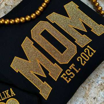Custom Embroidered Glitter Vinyl Mama Tshirt/Sweatshirt/Hoodie