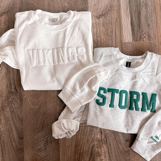 Custom Team Name Puff Embossed Print Sweatshirt