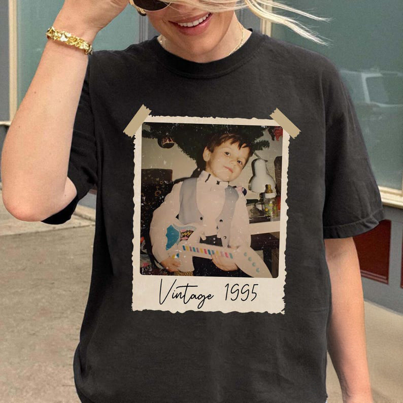 Custom Vintage Photo And Year Shirt