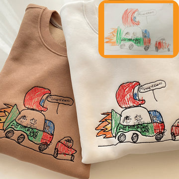 Embroidered Custom Kids Photo Drawing Tshirt/Sweatshirt/Hoodie