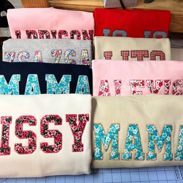 Custom Lace Design Embroidery Grandma Floral Applique Sweatshirt