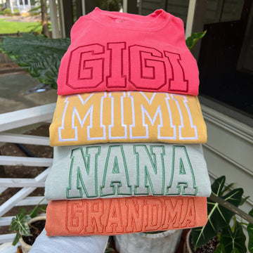 Embroidered Grandma Mama Gigi Shirt