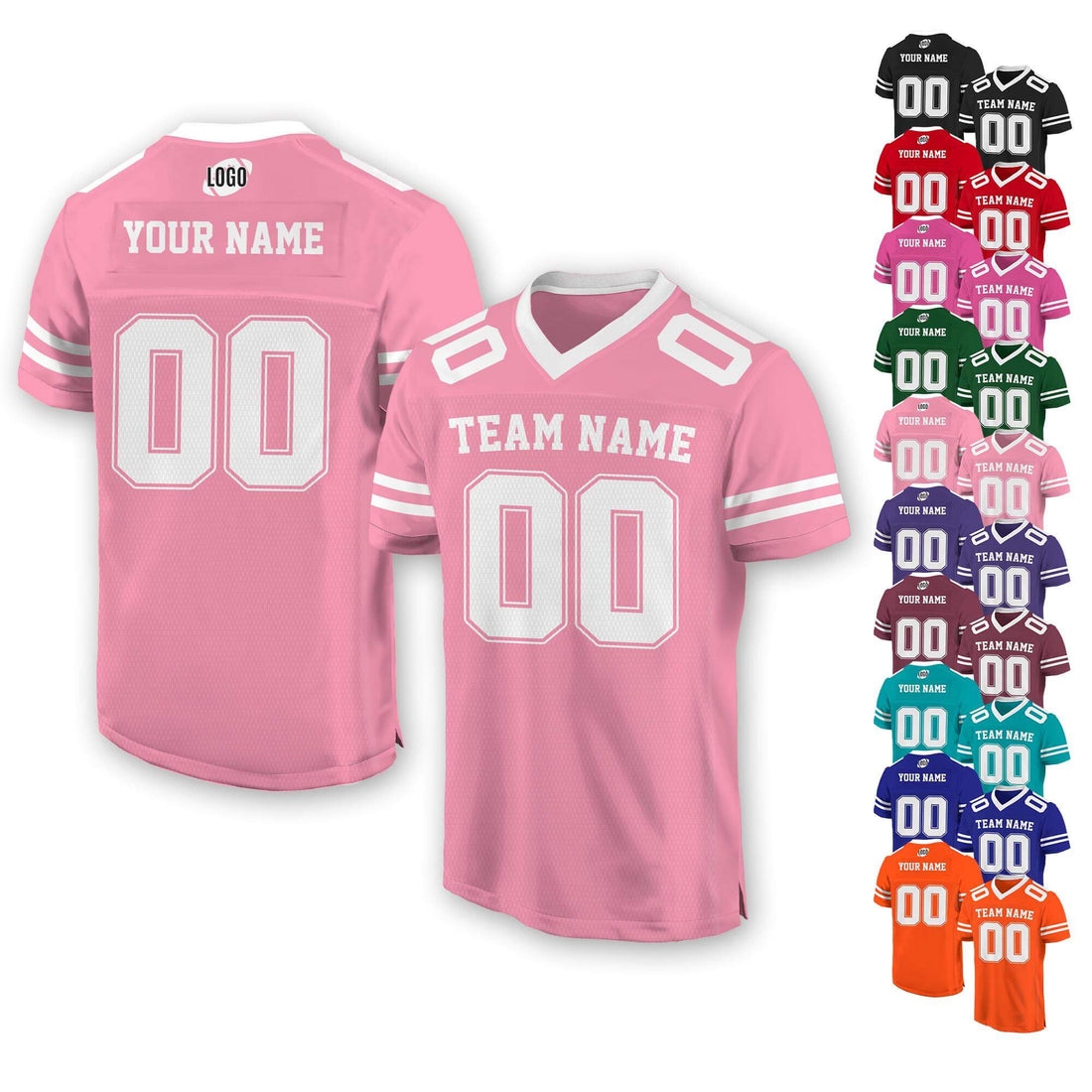 Personalized Team Name & Number Football Jersey For Adult Kid