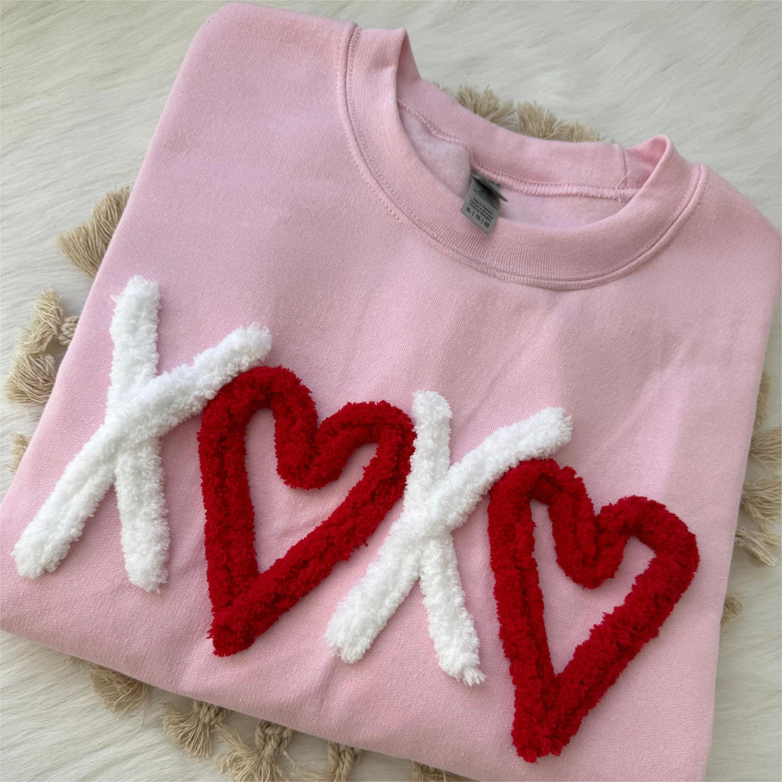 Chenille XOXO Yarn Valentine’s Day Sweatshirt
