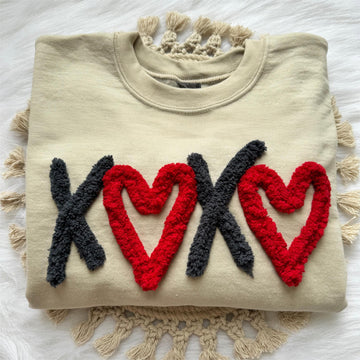 Chenille XOXO Yarn Valentine’s Day Sweatshirt