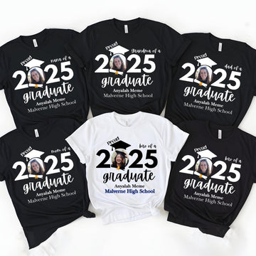 Class of 2025 - Personalized Photo Family Matching Graduation T-Shirt/Sweatshirt