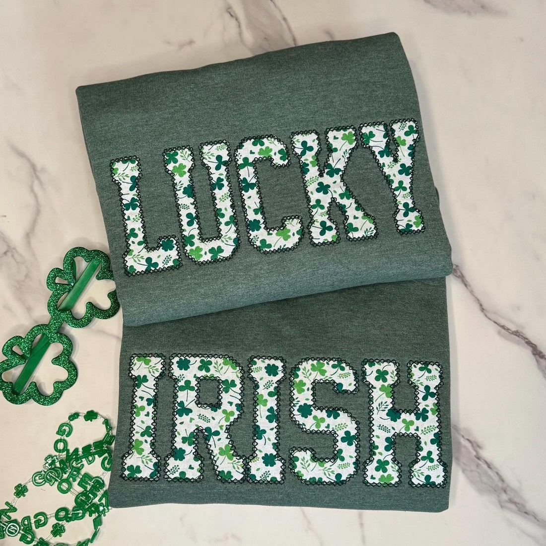 St Patrick's Embroidered Lucky Shamrock Sweatshirt