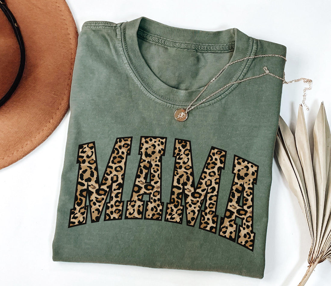 Personalized Retro Mom Leopard Print Mama Tshirt