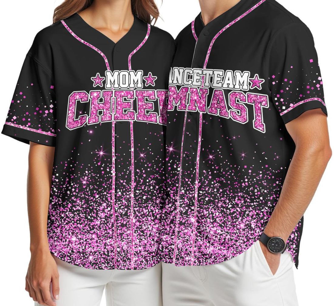 Custom Glitter Baseball Jersey with Team Name Number for Adult Kid