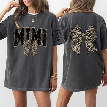 Personalized Mimi Mom Leopard Bow Sweatshirt