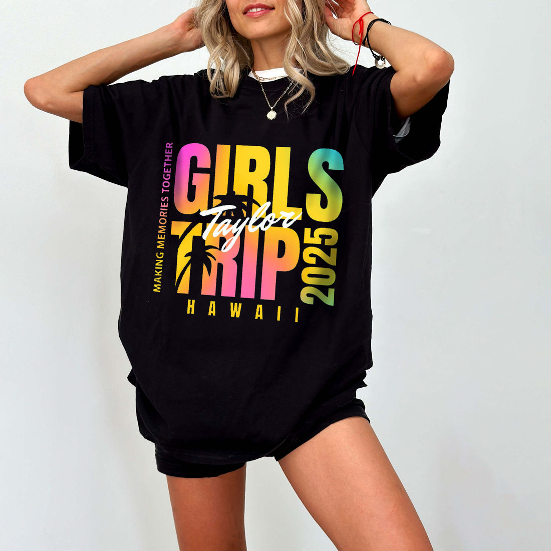 Personalized Girls Trip 2025 Shirts - Custom Girl Trip Weekend Matching Tshirts