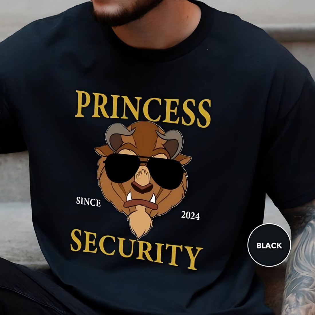 Personalized Princess Security Custom Daddy Est Year T Shirt - Gift For Dad, Beauty And The Beast