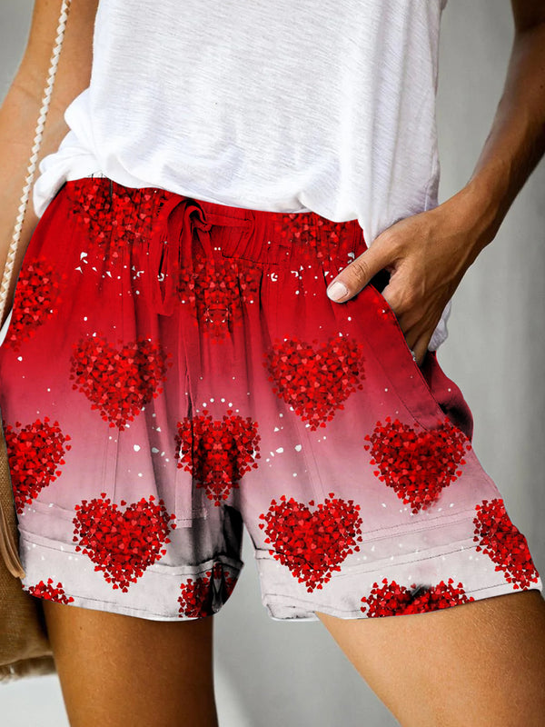 Women's Gradient Heart Print Pants