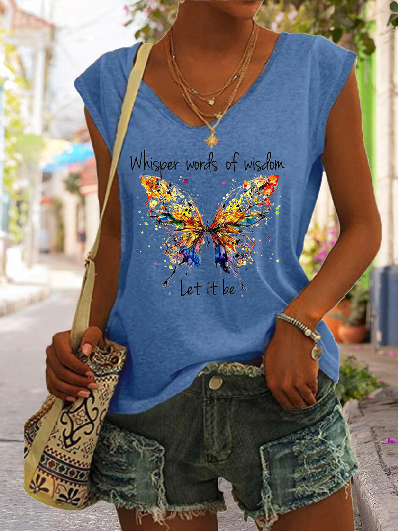Whisper Words Of Wisdom Let It Be Butterfly Women's Tank