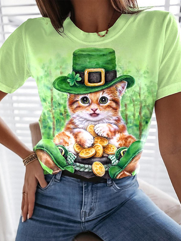 Cat Crew Neck T-shirt