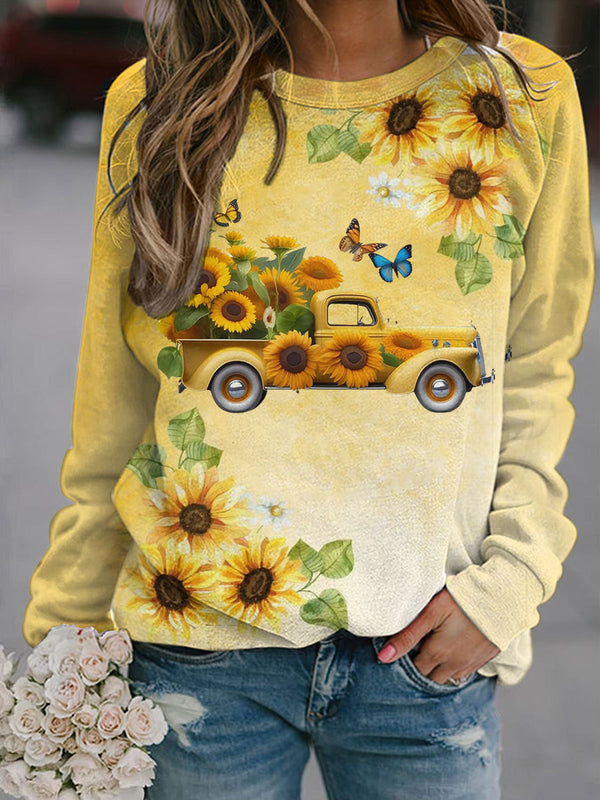 Women's Sunflower Truck Print Top