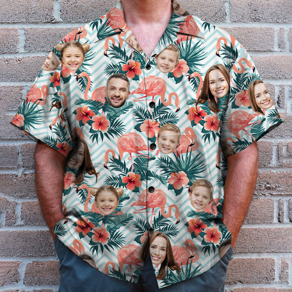 Custom Face Personalized Summer Hawaiian Shirt - Gift For Family