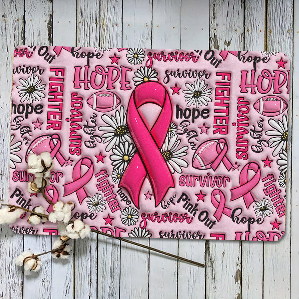 Breast Cancer Pink Ribbon Doormat - Breast Cancer Awareness, Gift For Breast Cancer Survivor