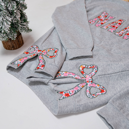 Custom Garden Nana Embroidered Side Bow Sweatshirt